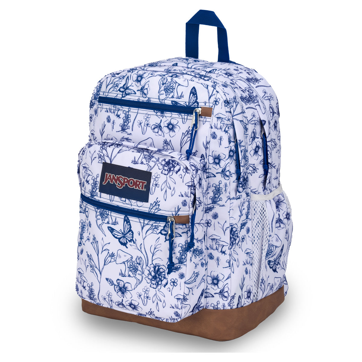 Jansport white 2024 and blue backpack